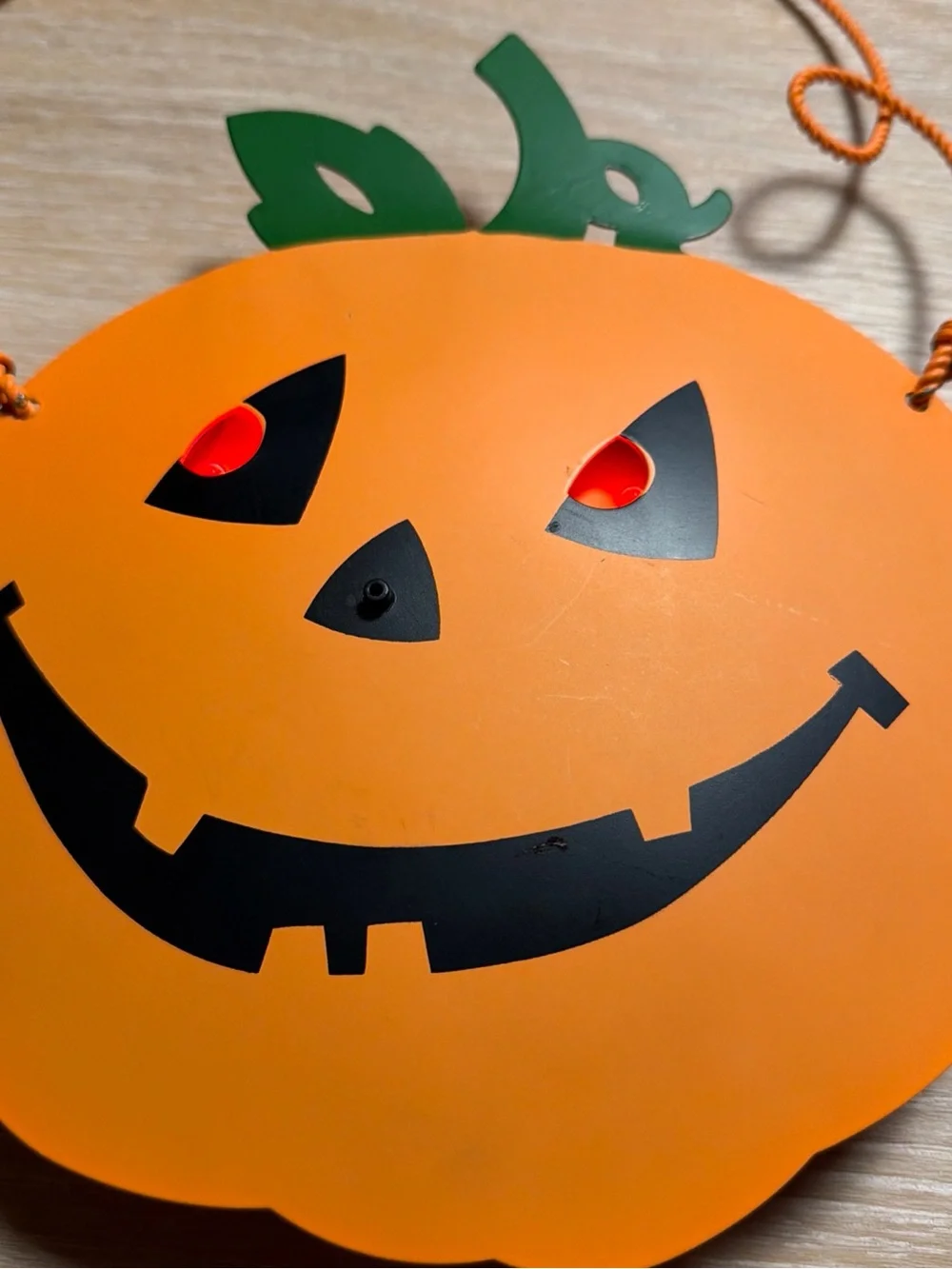 Metal Light Sound Motion Sensor Hanging Orange Halloween Jack O Lantern Pumpkin